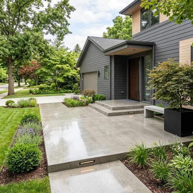 Front Yard Concrete Patio Ideas