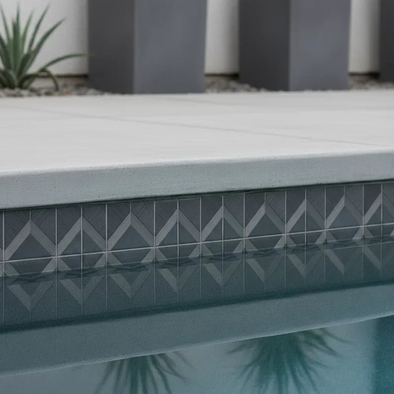 Grey Pool Waterline Tile Ideas