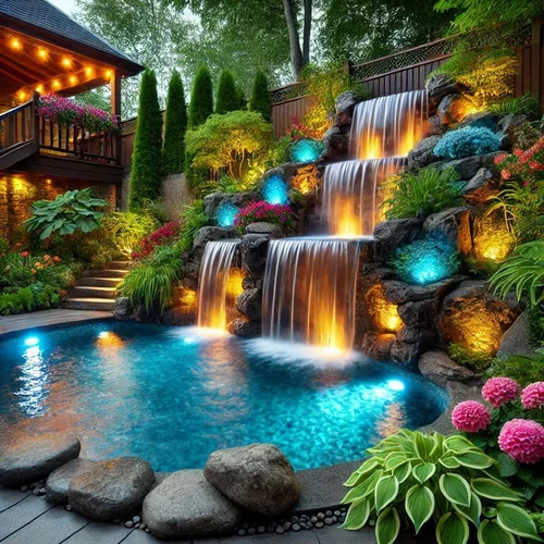 15 Stunning Waterfall Pool Ideas for Backyard Bliss