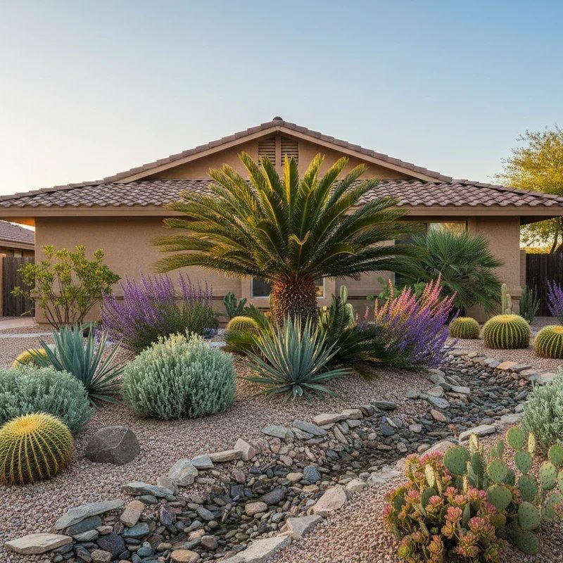 Front Yard Sago Palm Landscape Ideas