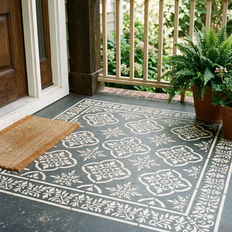 15 Porch Stencil Ideas to Refresh Your Outdoor Entry