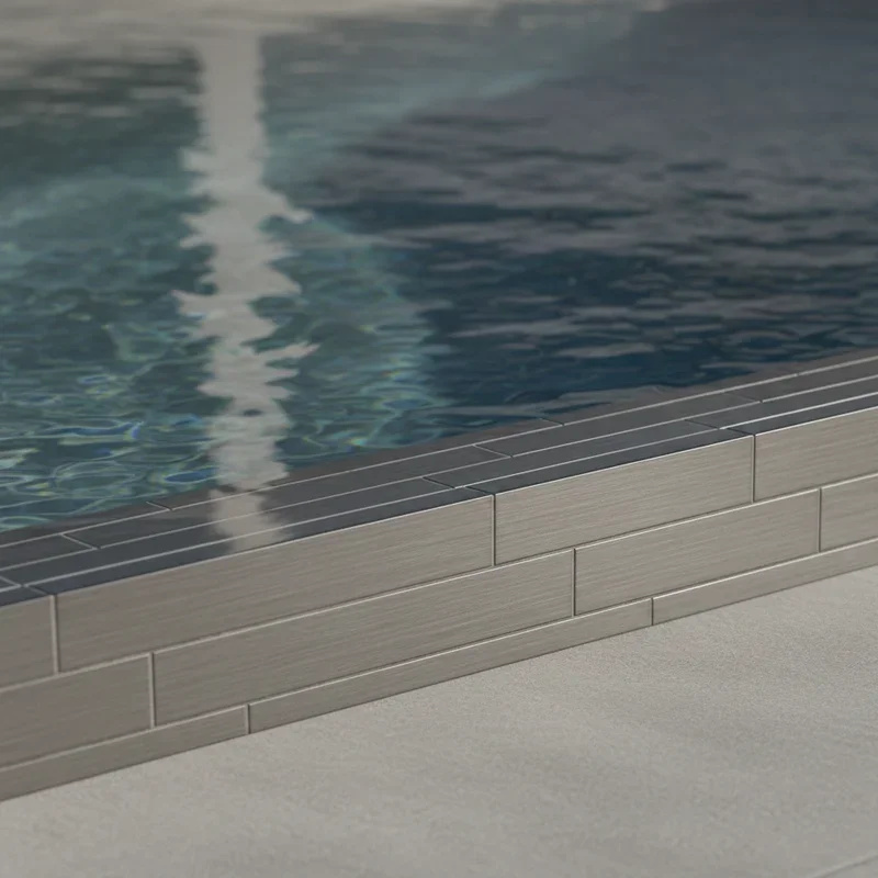 Grey Pool Waterline Tile Ideas
