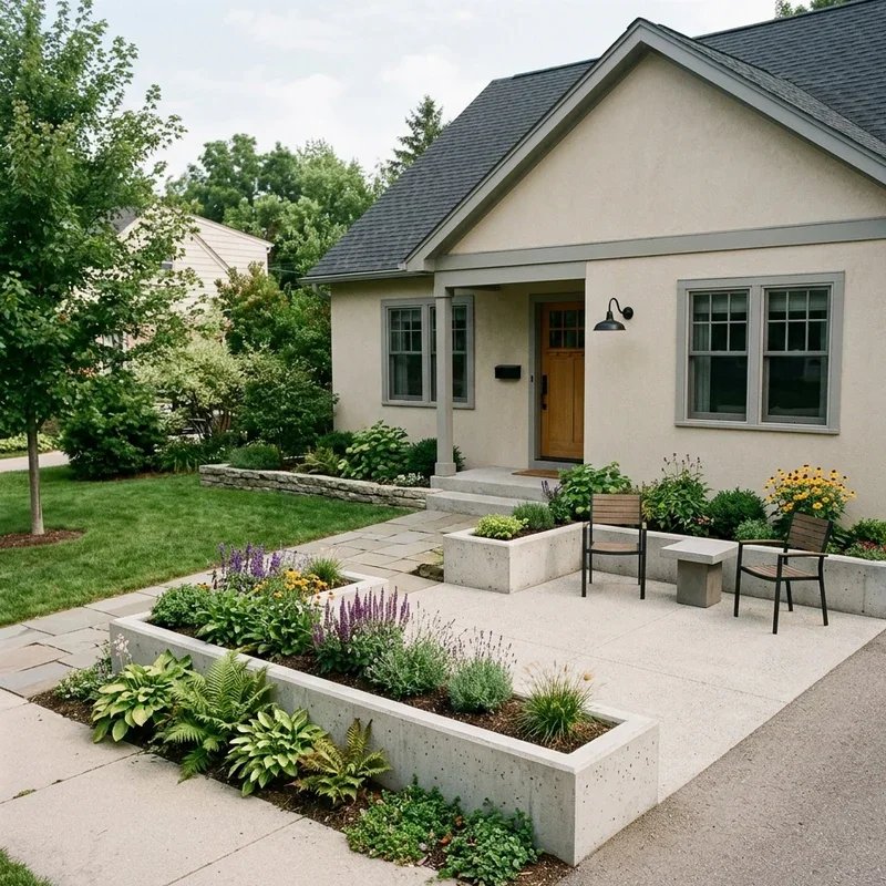 Front Yard Concrete Patio Ideas