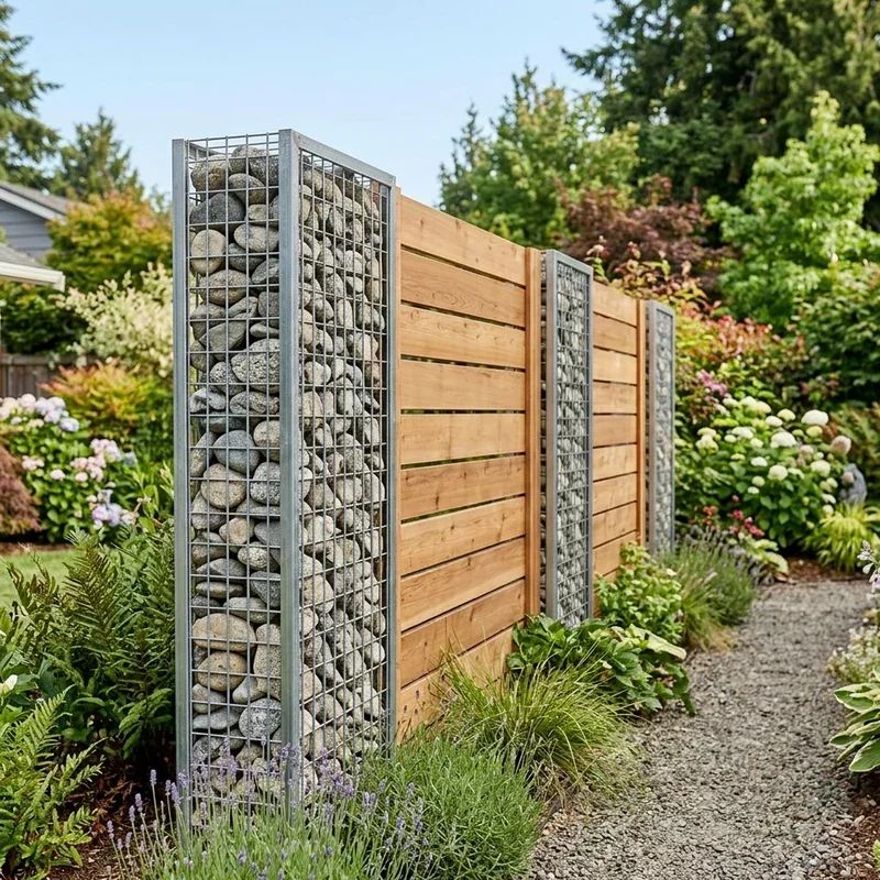 Narrow Gabion Fence Ideas