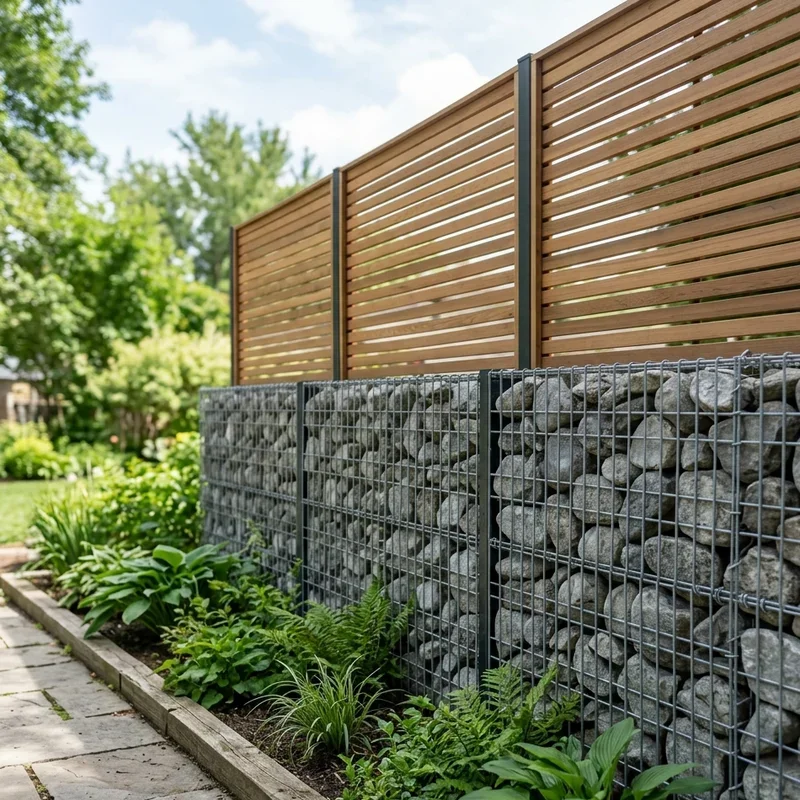 Narrow Gabion Fence Ideas
