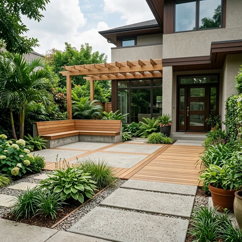 Front Yard Concrete Patio Ideas
