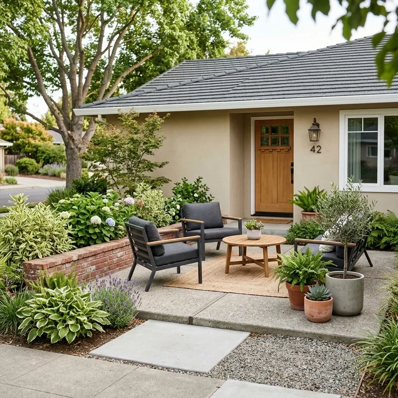 15 Front Yard Concrete Patio Ideas to Elevate Outdoor Style