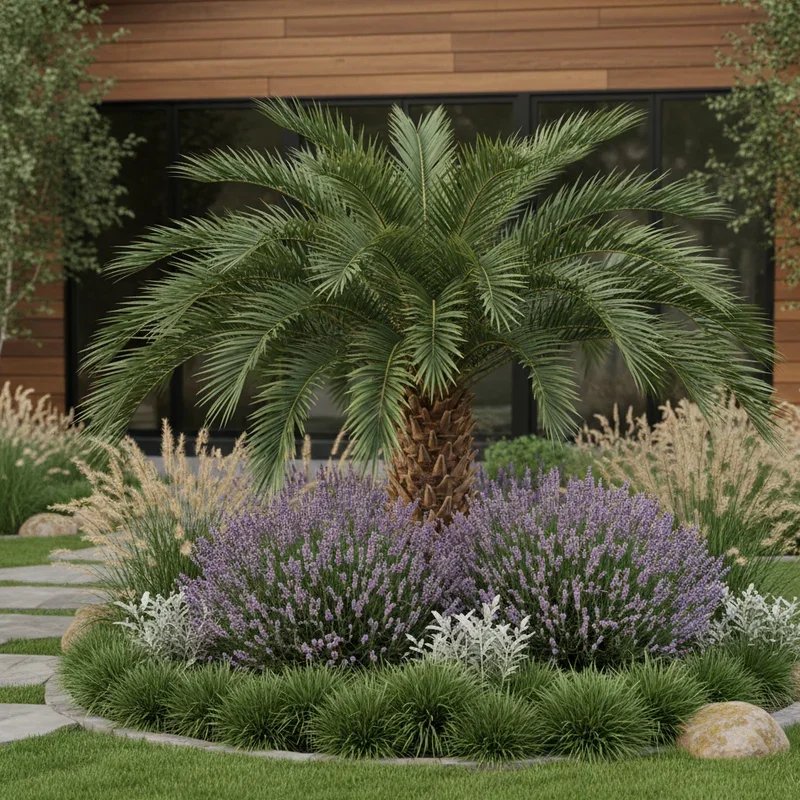 Front Yard Sago Palm Landscape Ideas