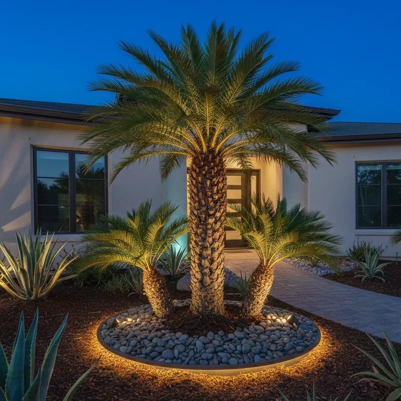 Front Yard Sago Palm Landscape Ideas