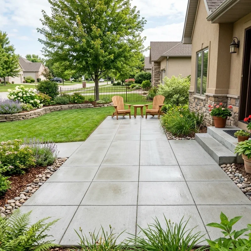 Front Yard Concrete Patio Ideas