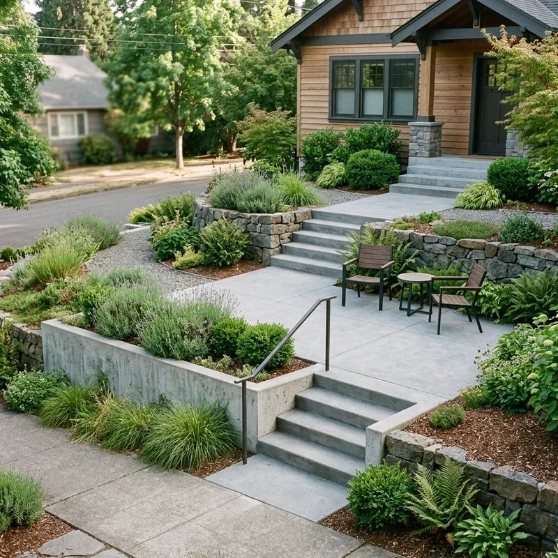 Front Yard Concrete Patio Ideas