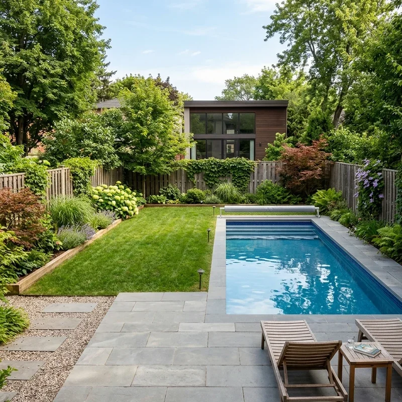 Rectangular Backyard Landscape Ideas