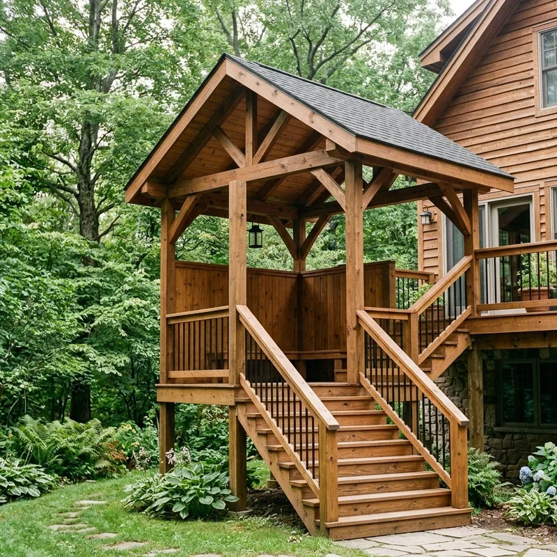 Deck Stairs with Landing Ideas