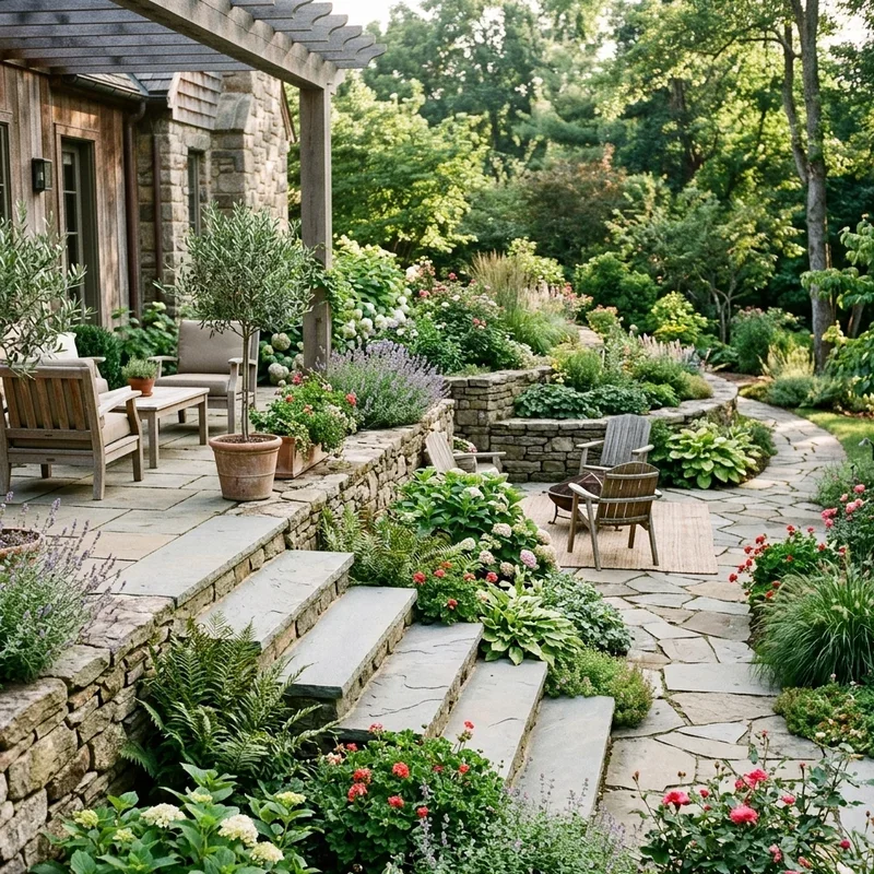 Step Down Patio Ideas