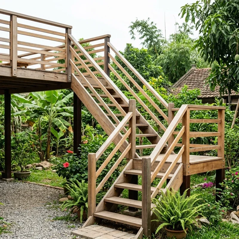 15 Deck Stairs with Landing Ideas for Safe Outdoor Design