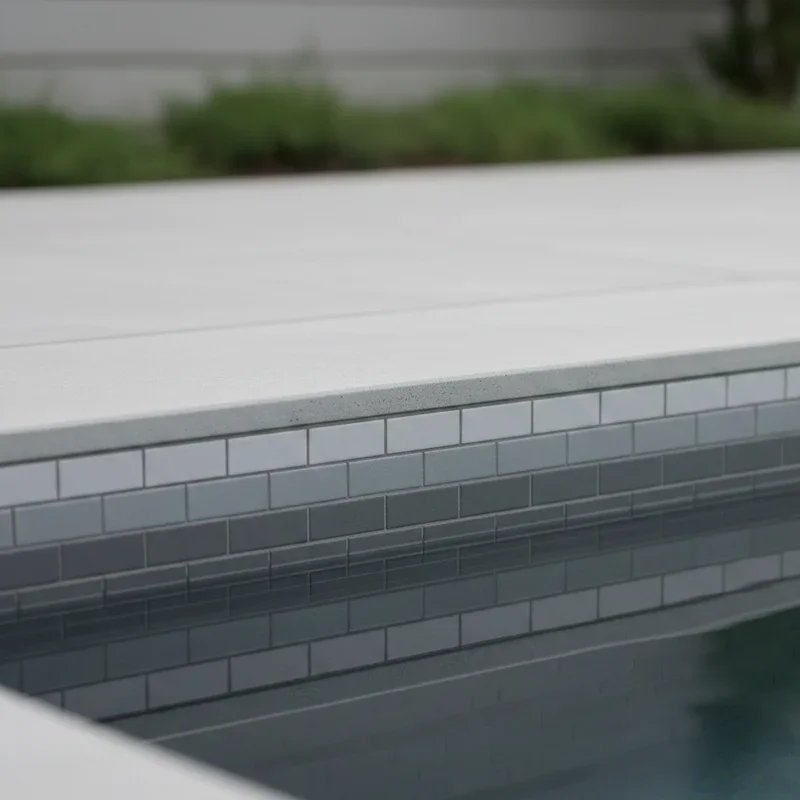 Grey Pool Waterline Tile Ideas