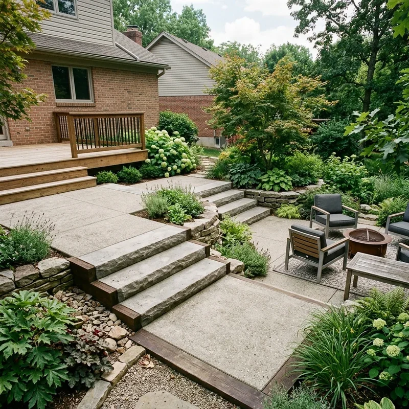 Step Down Patio Ideas