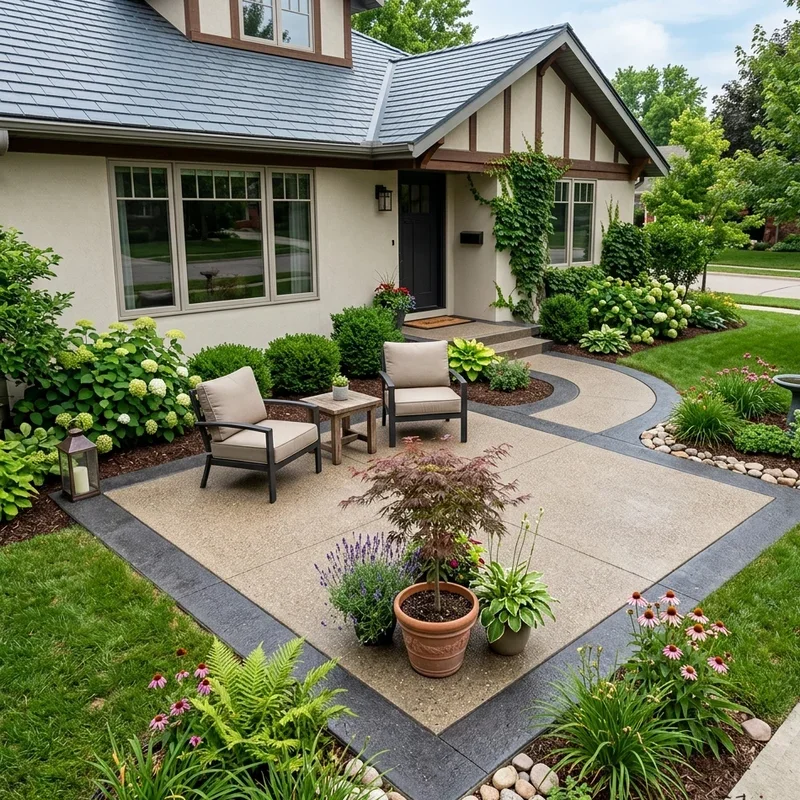 Front Yard Concrete Patio Ideas