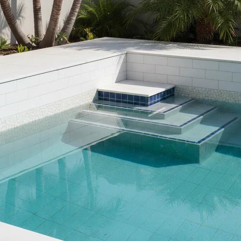 White Pool Tile Ideas