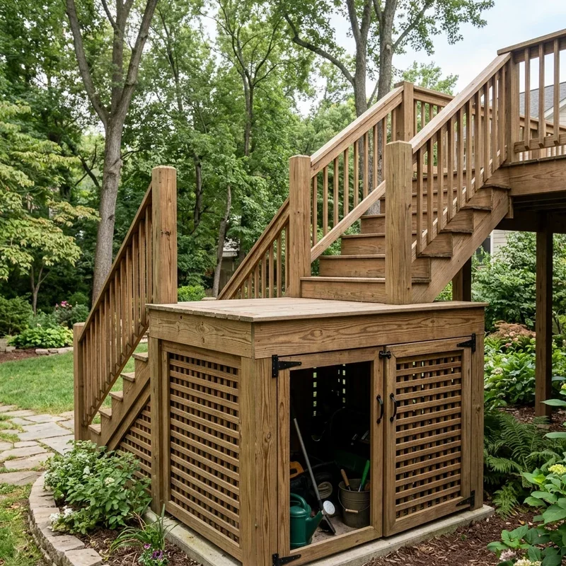 Deck Stairs with Landing Ideas