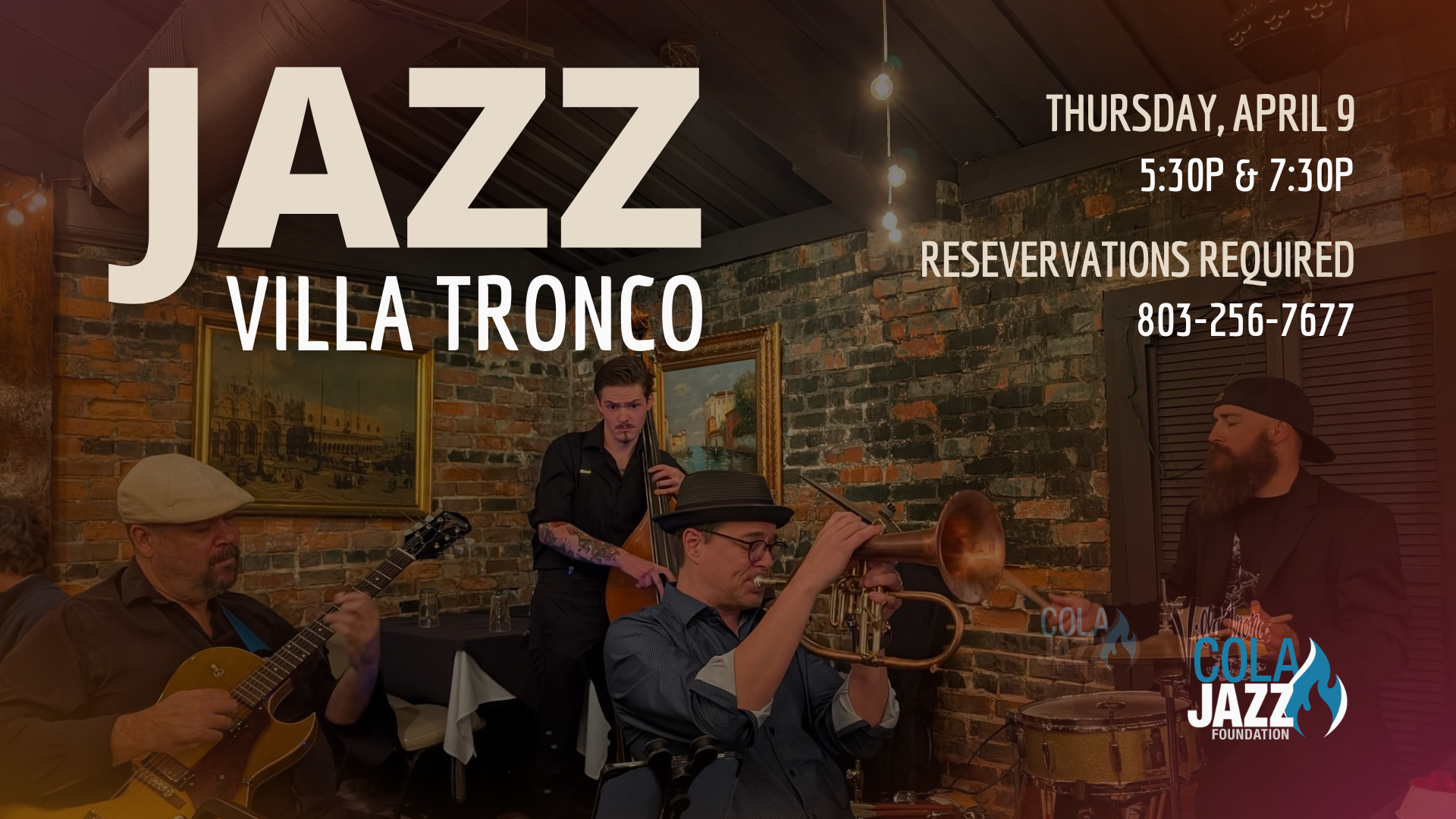 Villa Tronco ColaJazz Jazz Night April 9.png