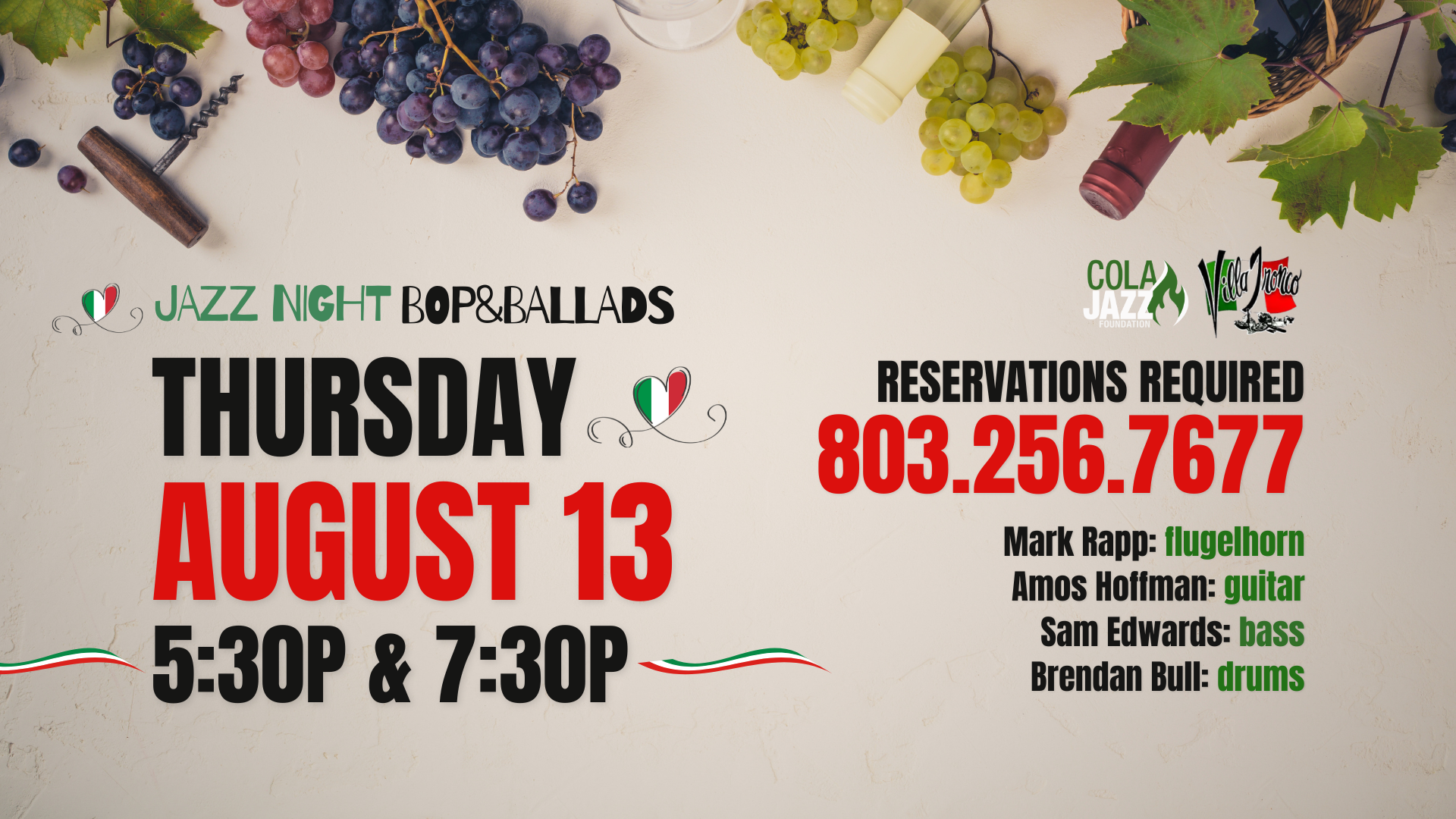 2nd Thursday Jazz DInner Series: Bird &amp; Bill
