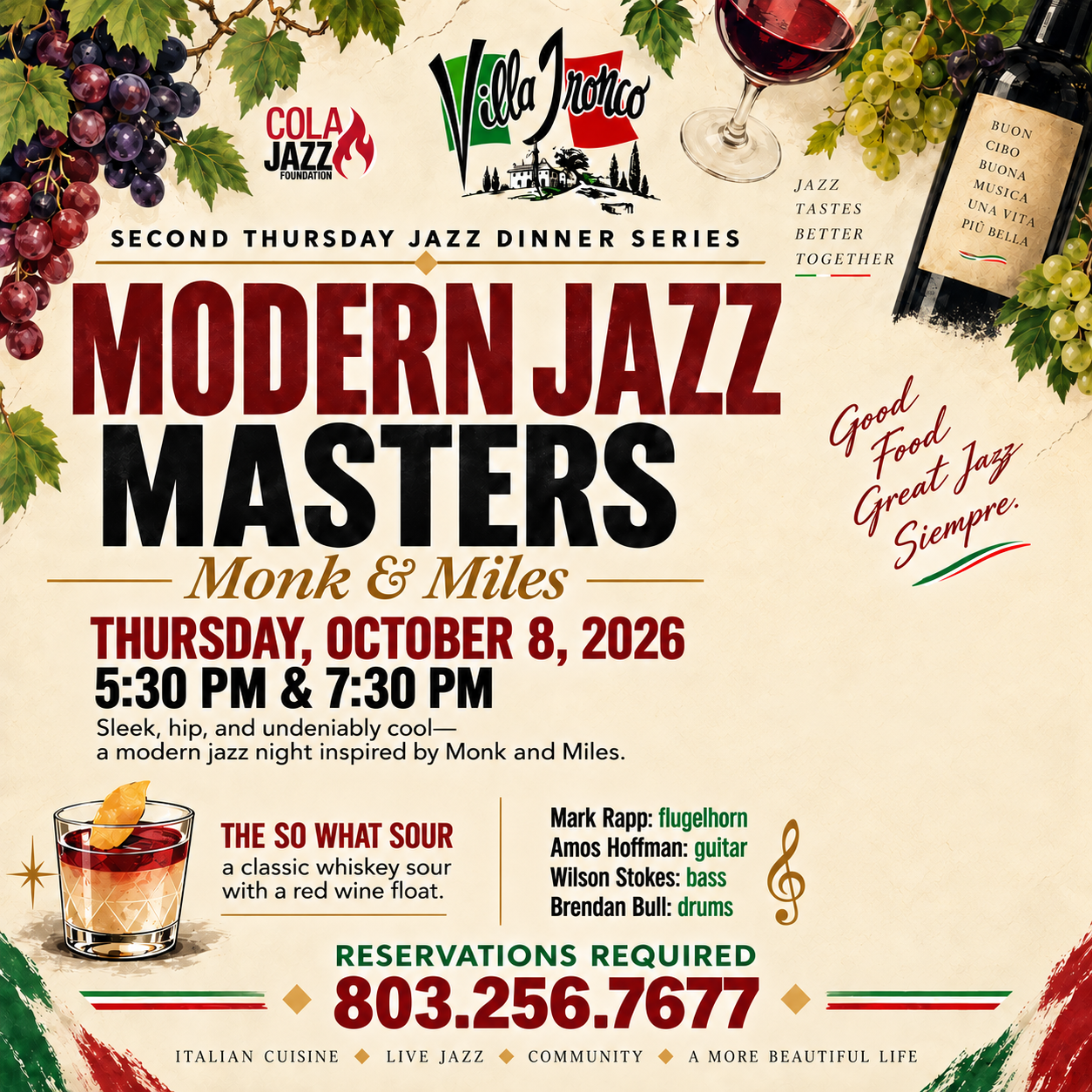 2nd Thursday Jazz DInner Series: Monk &amp; Miles