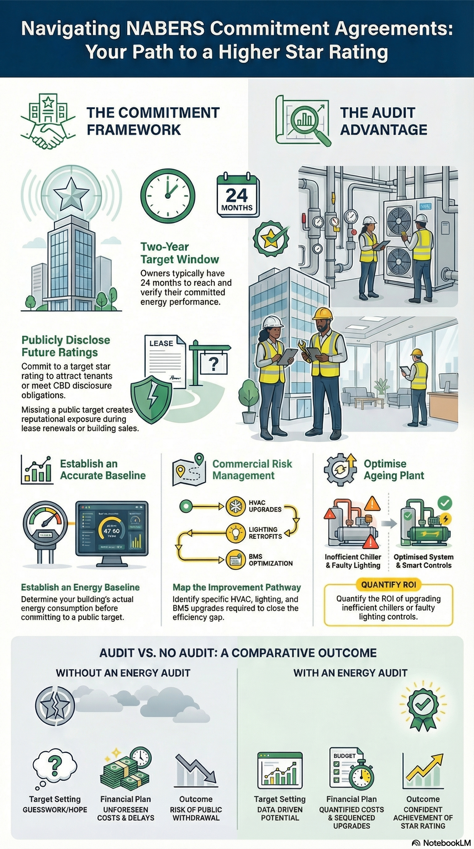 How NABERS Commitment Agreements Work and When an Audit Is Required infographic