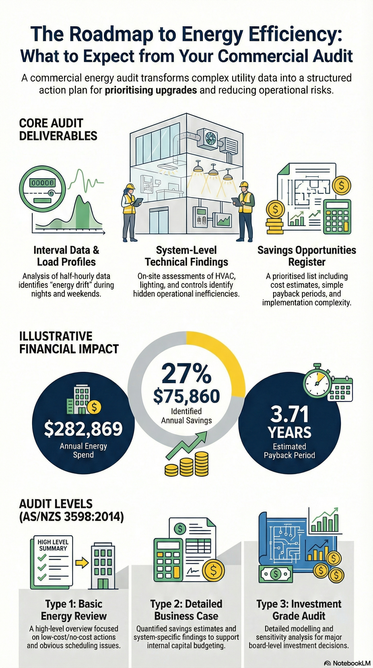 What You Receive From a Commercial Energy Audit infographic