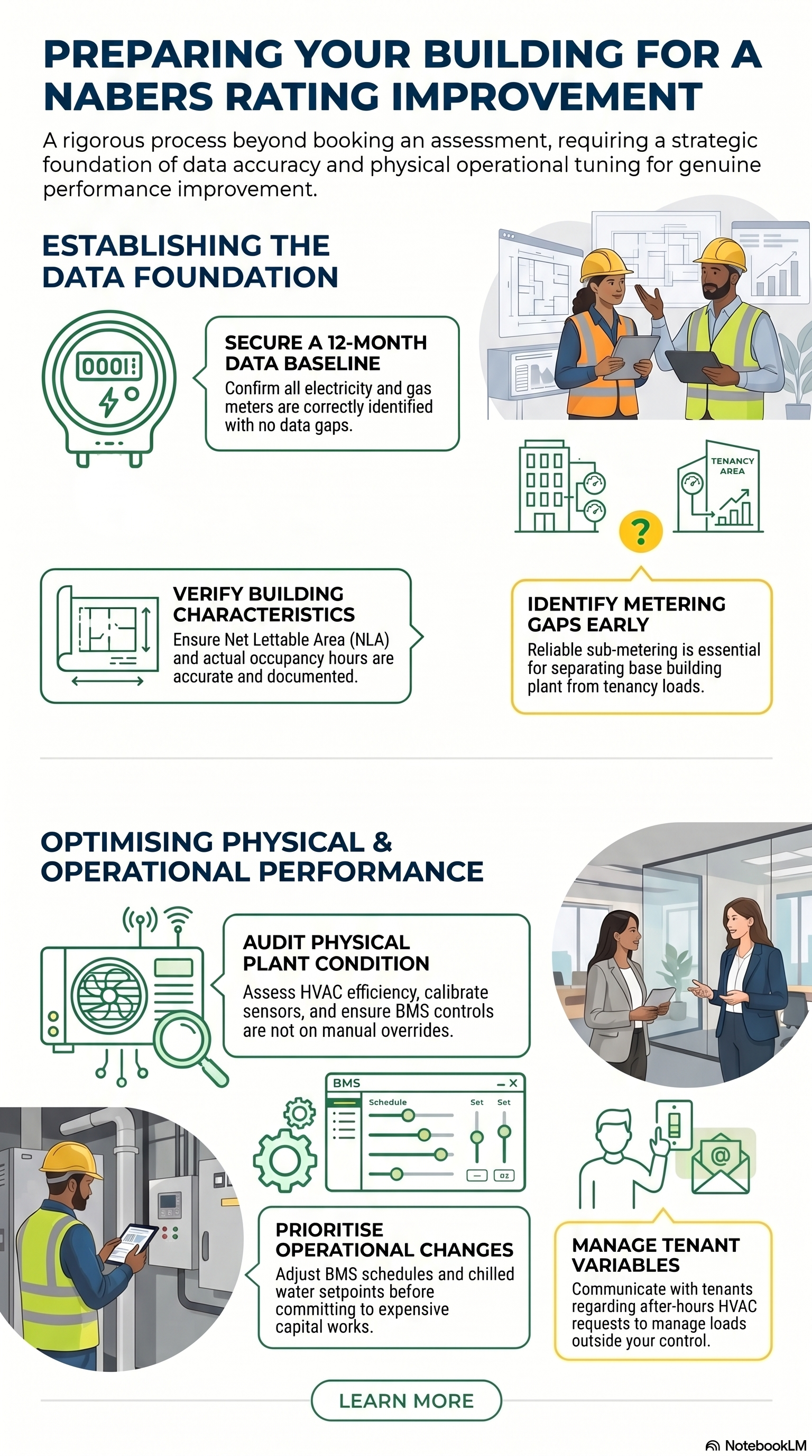 Preparing a Building for NABERS Rating Improvement infographic