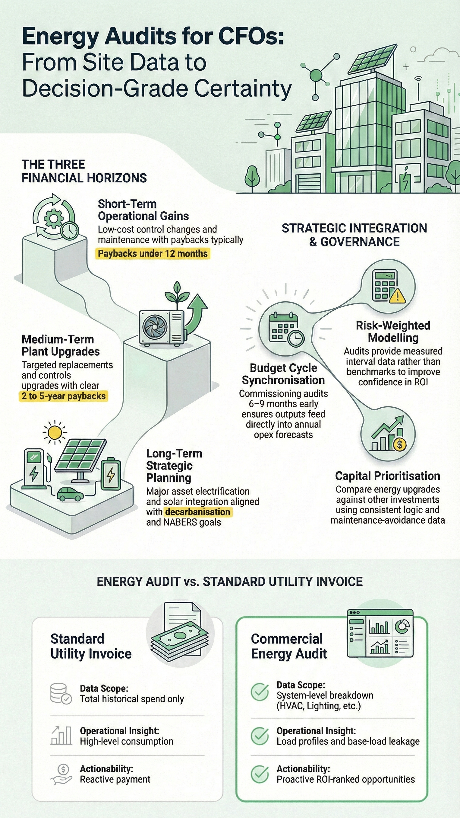 Energy Audits for CFOs. What the Numbers Mean infographic