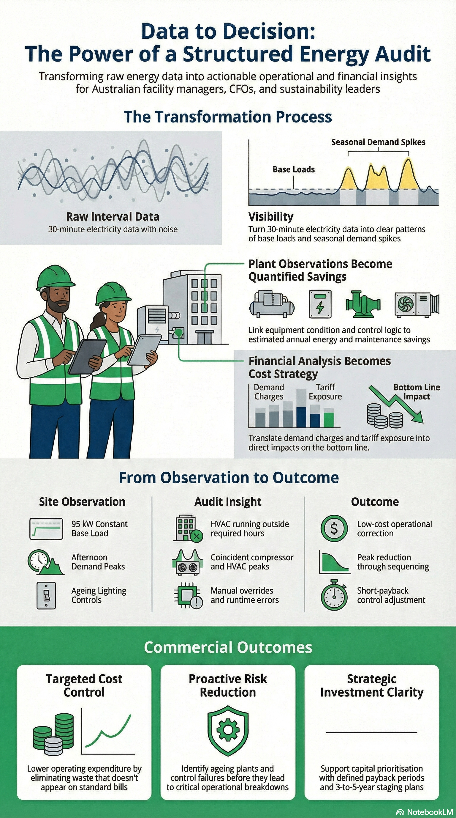 Turning Energy Audit-Data Into Actionable Insights Infographic.