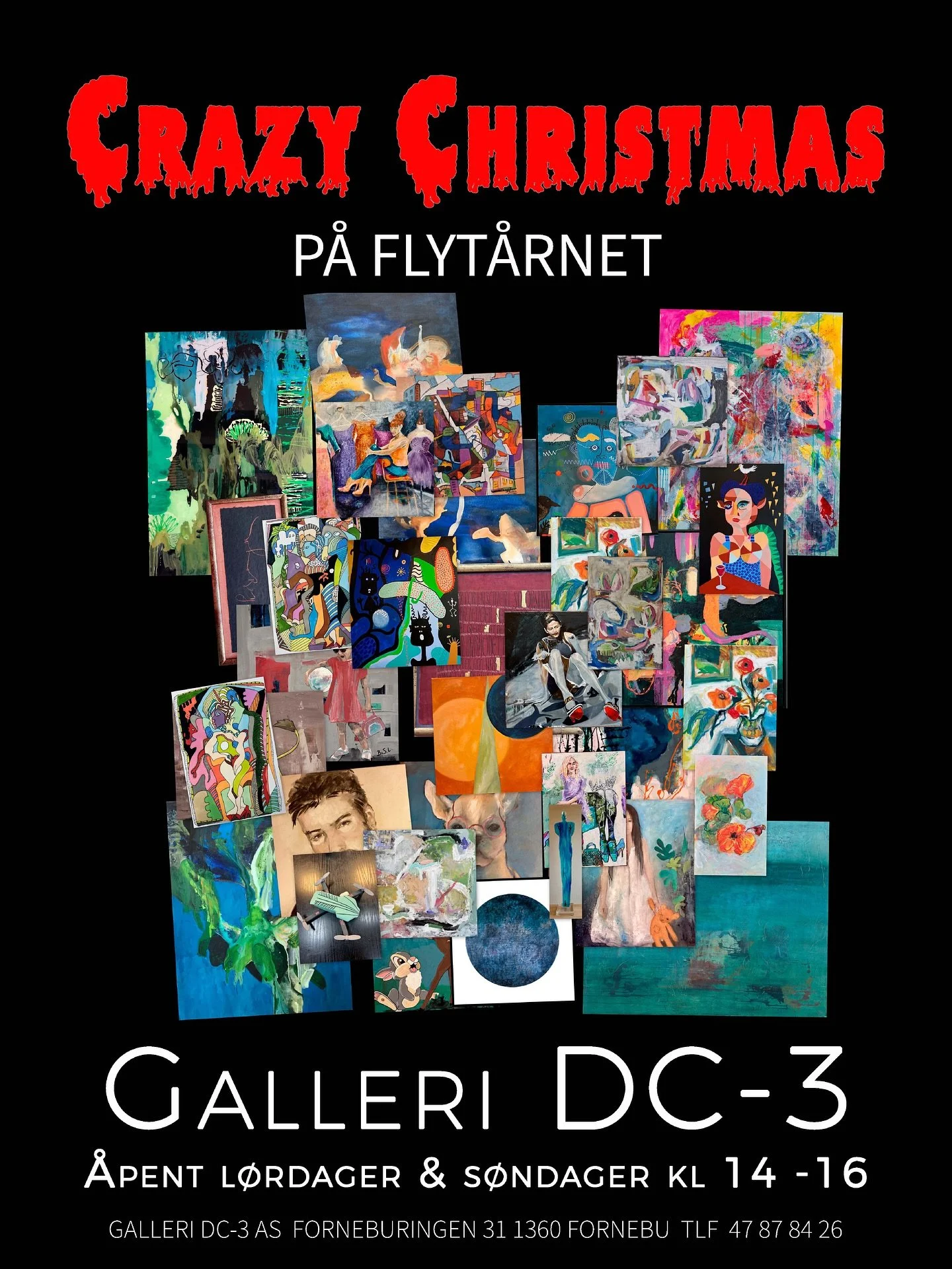 ✨ Ny utstilling p&aring; @galleri.dc_3 ✨

🎄 &laquo;Crazy Christmas&raquo; &aring;pner s&oslash;ndag 23. november kl 14:00. Velkommen til en kollektiv utstilling fra kunstnerne som har atelier her p&aring; Flyt&aring;rnet &ndash; med salg direkte fra
