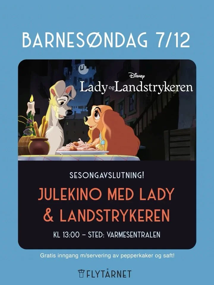 🎄🎬 Siste barnes&oslash;ndag f&oslash;r jul &ndash; velkommen til kino for de minste!

🍝 Vi viser Disney-klassikeren &laquo;Lady og Landstrykeren&raquo;, en kj&aelig;rlighetshistorie alle barn elsker.

🌟Ta en pause fra julestresset p&aring; Varmes