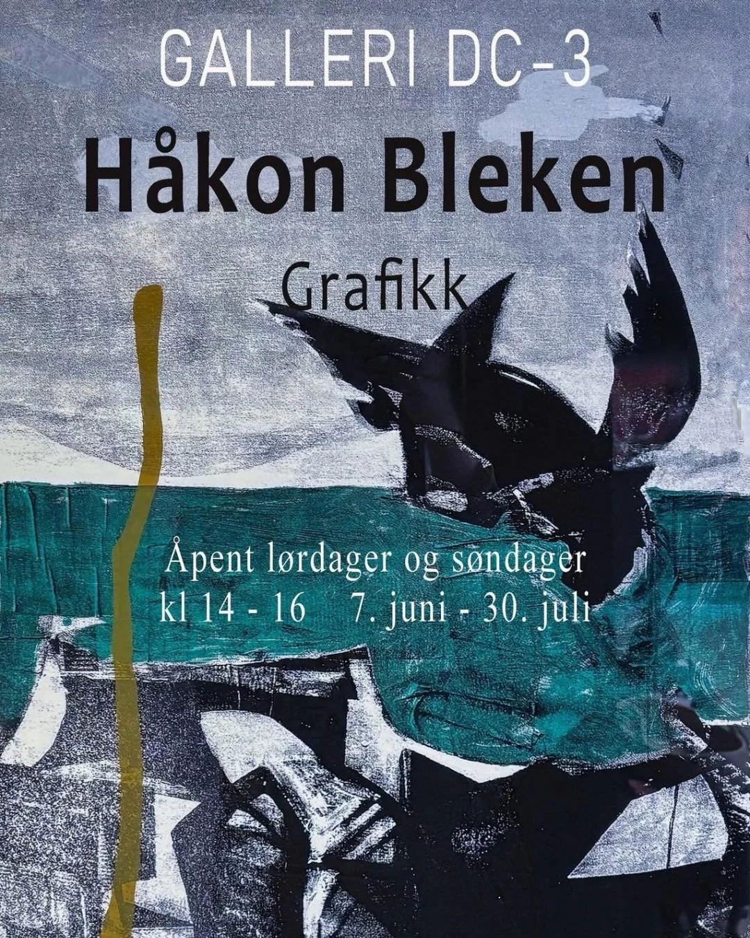 🎨✨ VERNISSAGE P&Aring; GALLERI DC-3 S&Oslash;NDAG 7.JUNI✨🎶 

Galleri DC-3 har gleden av &aring; invitere til vernissage med grafikk av H&aring;kon Bleken &ndash; en av Norges mest markante og uttrykksfulle kunstnere. 🖤 
Utstillingen byr p&aring; s