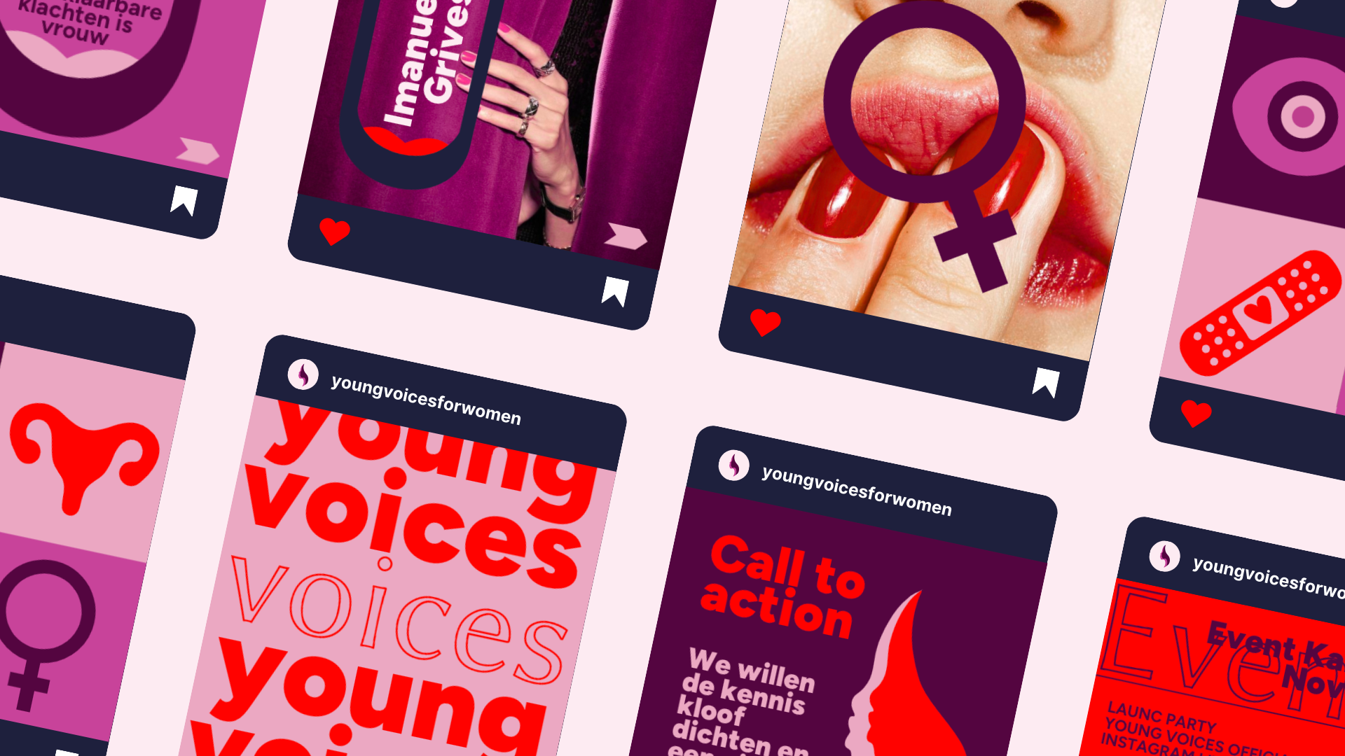 Huisstijl ontwerp Young Voices for women