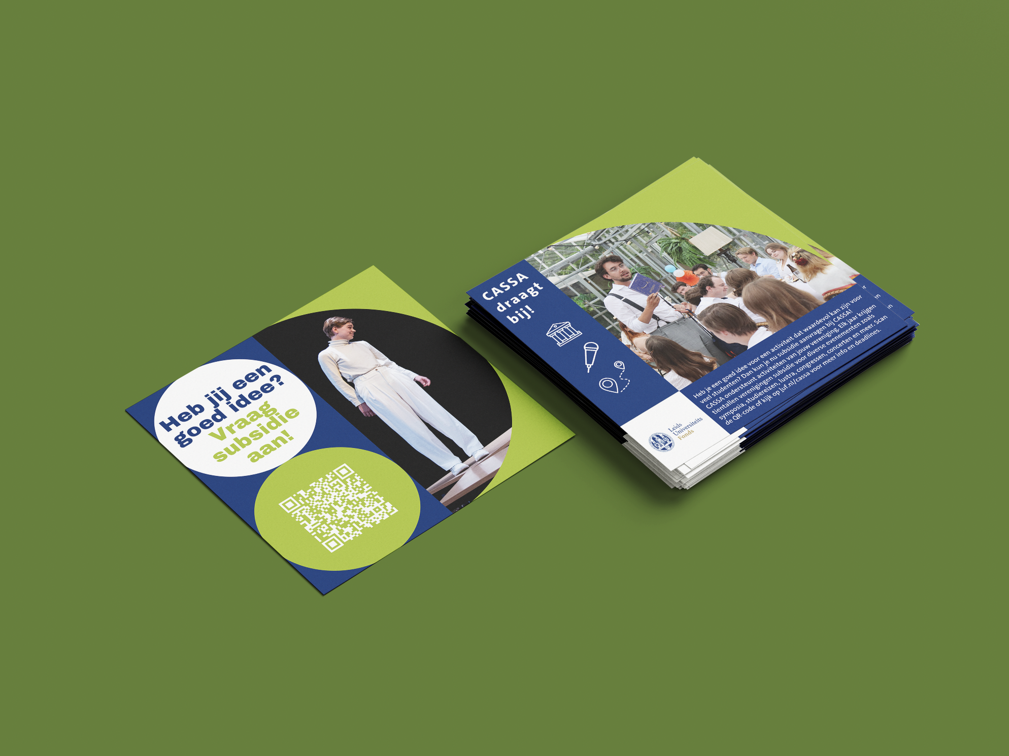 Professionele flyer ontwerpen voor Universiteit Leiden – duidelijke en to-the-point visuele communicatie