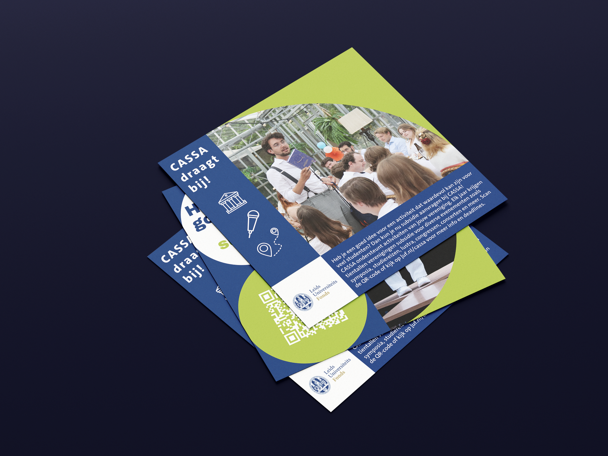 Flyer ontwerp voor Universiteit Leiden – strak en professioneel grafisch vormgegeven drukwerk