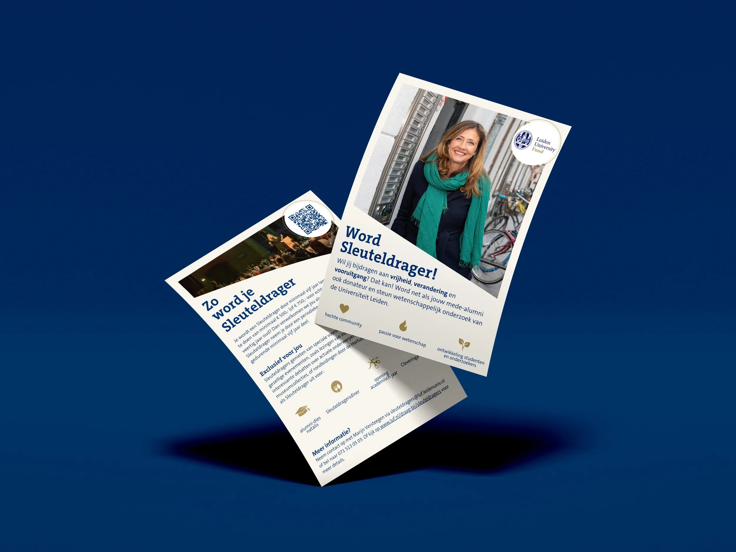 Flyer ontwerp voor Universiteit Leiden – strak en professioneel grafisch vormgegeven drukwerk