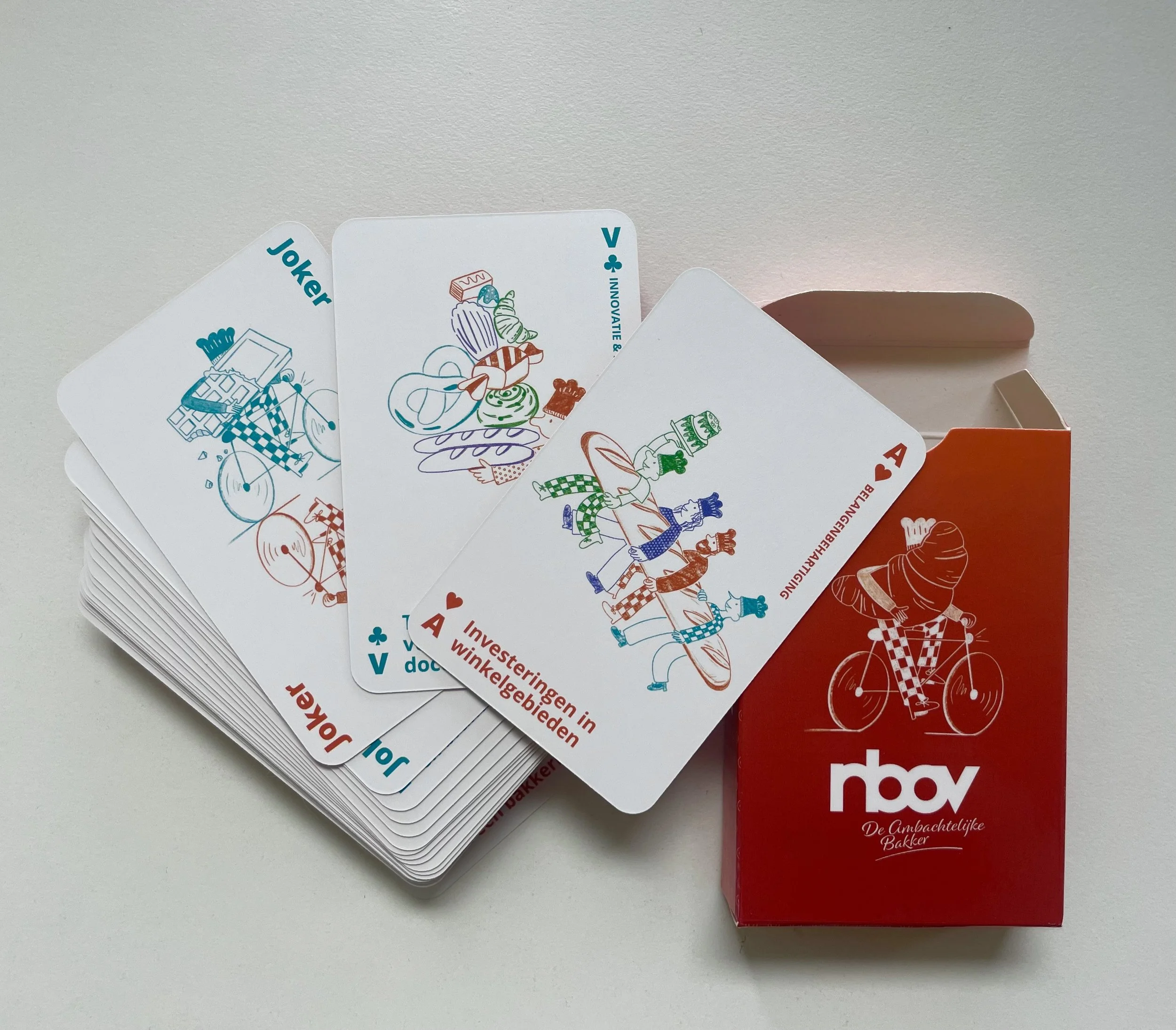 Unieke illustratie voor NBOV – visueel kaartspel vol humor en ambacht voor bakkers en chocolatiers