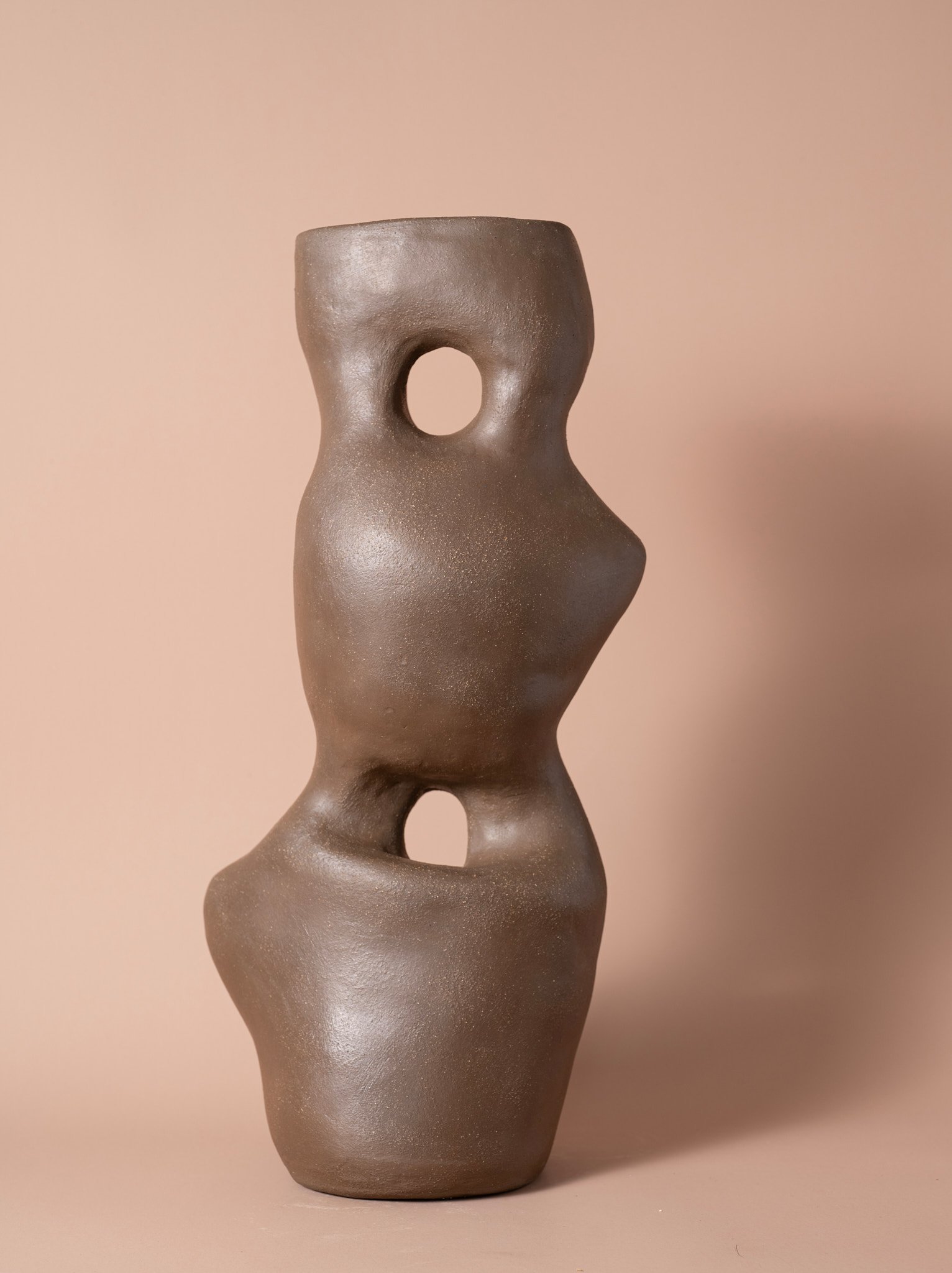 scupltural vessel home decor stoneware black