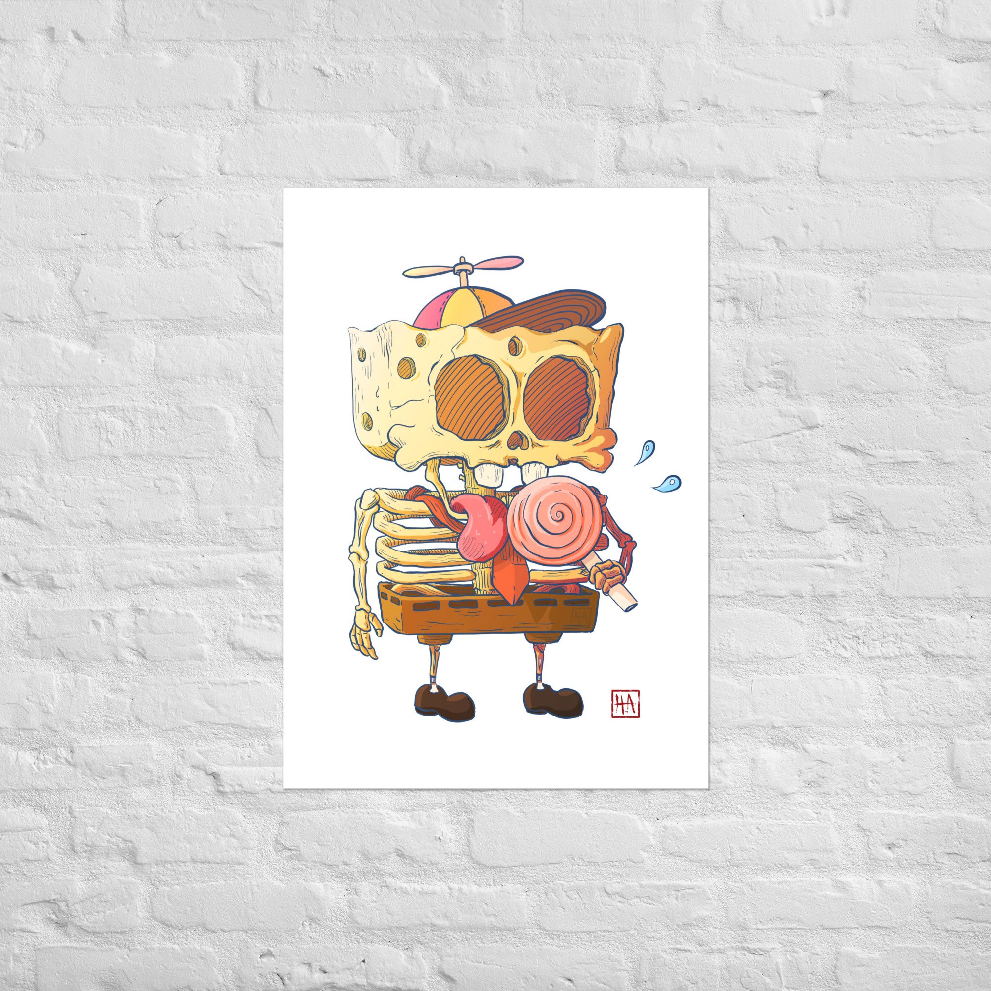 poster bob l'éponge squelette cartoon merch