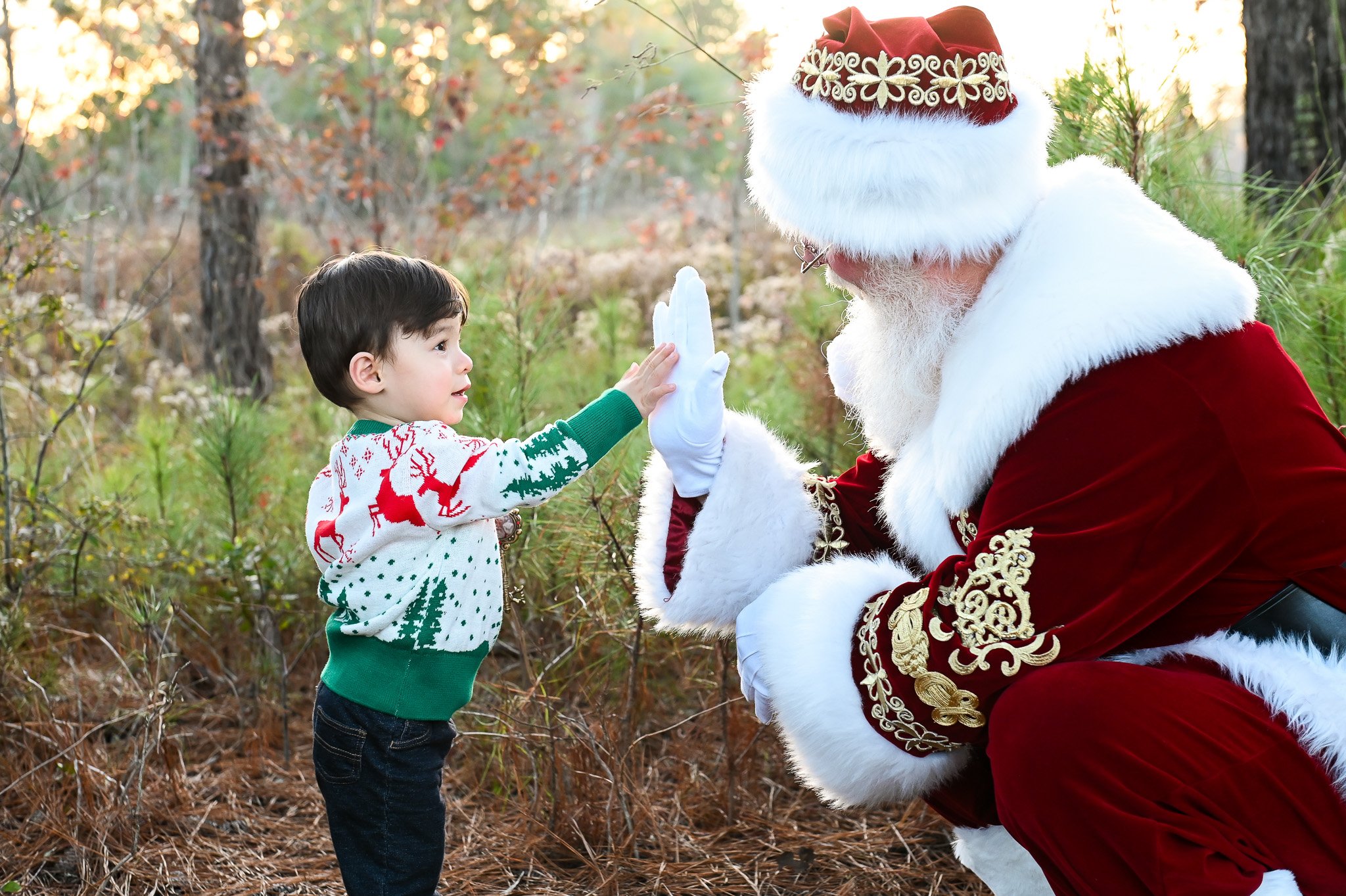 Santa High Fiving boy