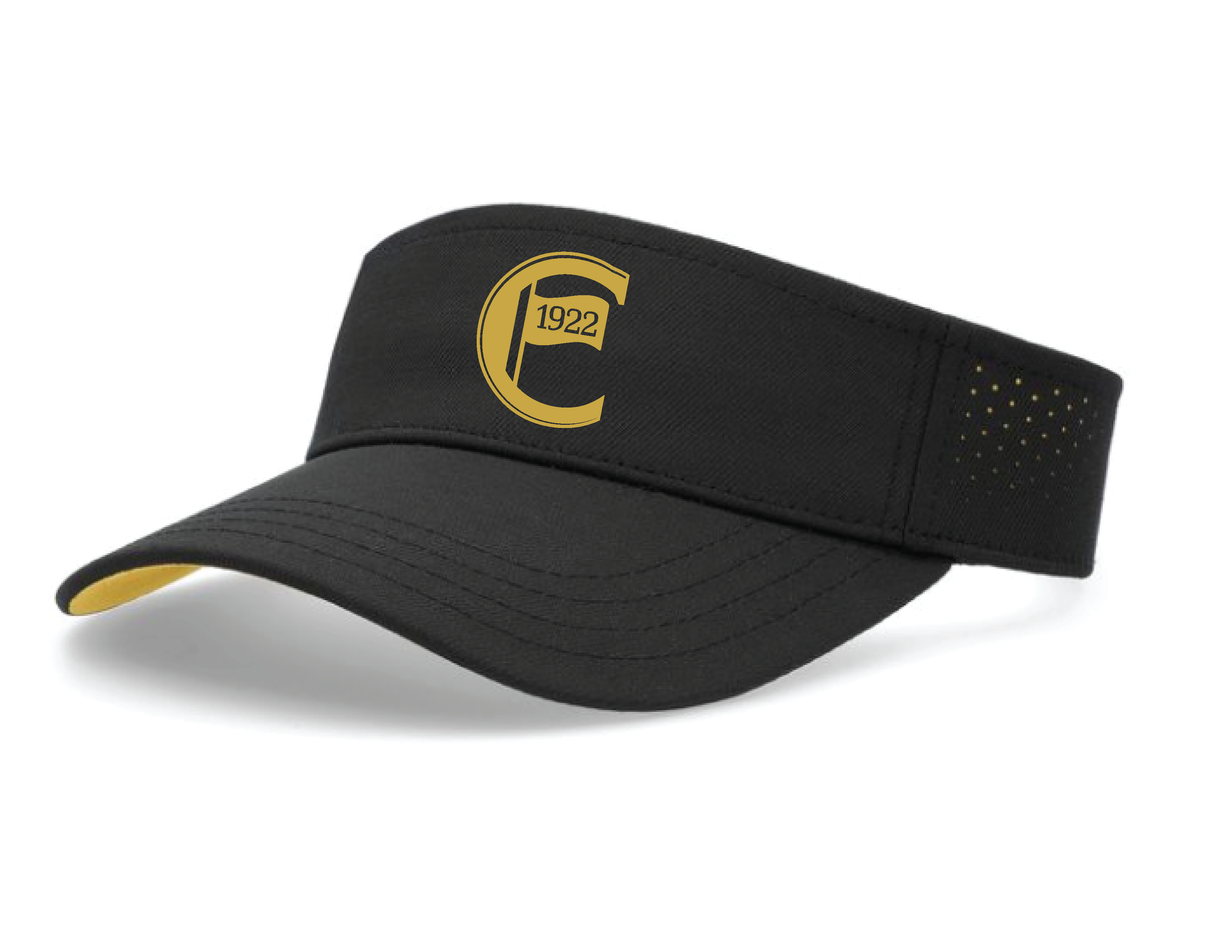 black visor gold icon/brim