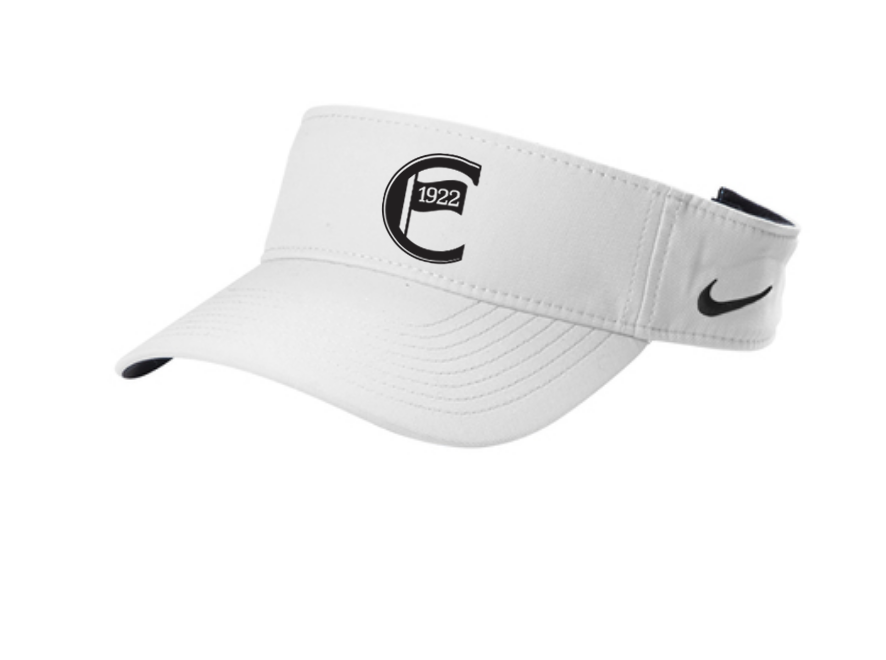 white Nike visor black icon
