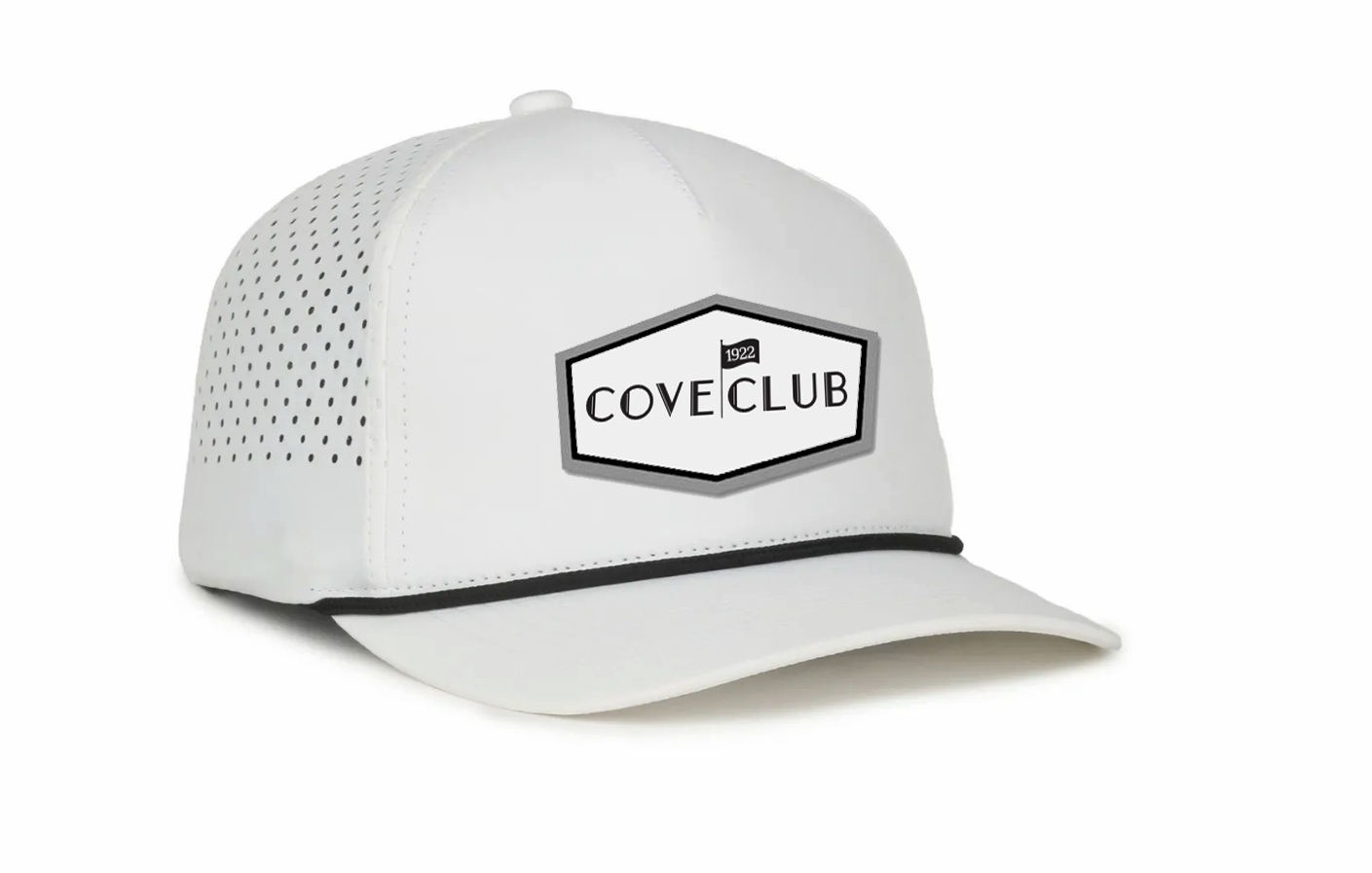 white modern rope hex patch logo