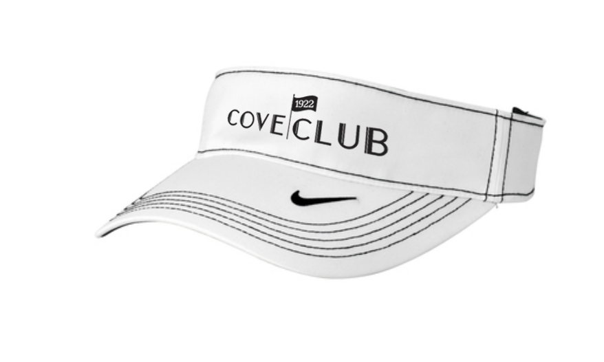 white women's visor black logo