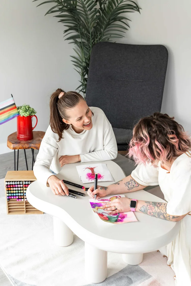 Young person feeling accepted and supported during affirming therapy with a child psychologist in Calgary at Creative Sky Psychology