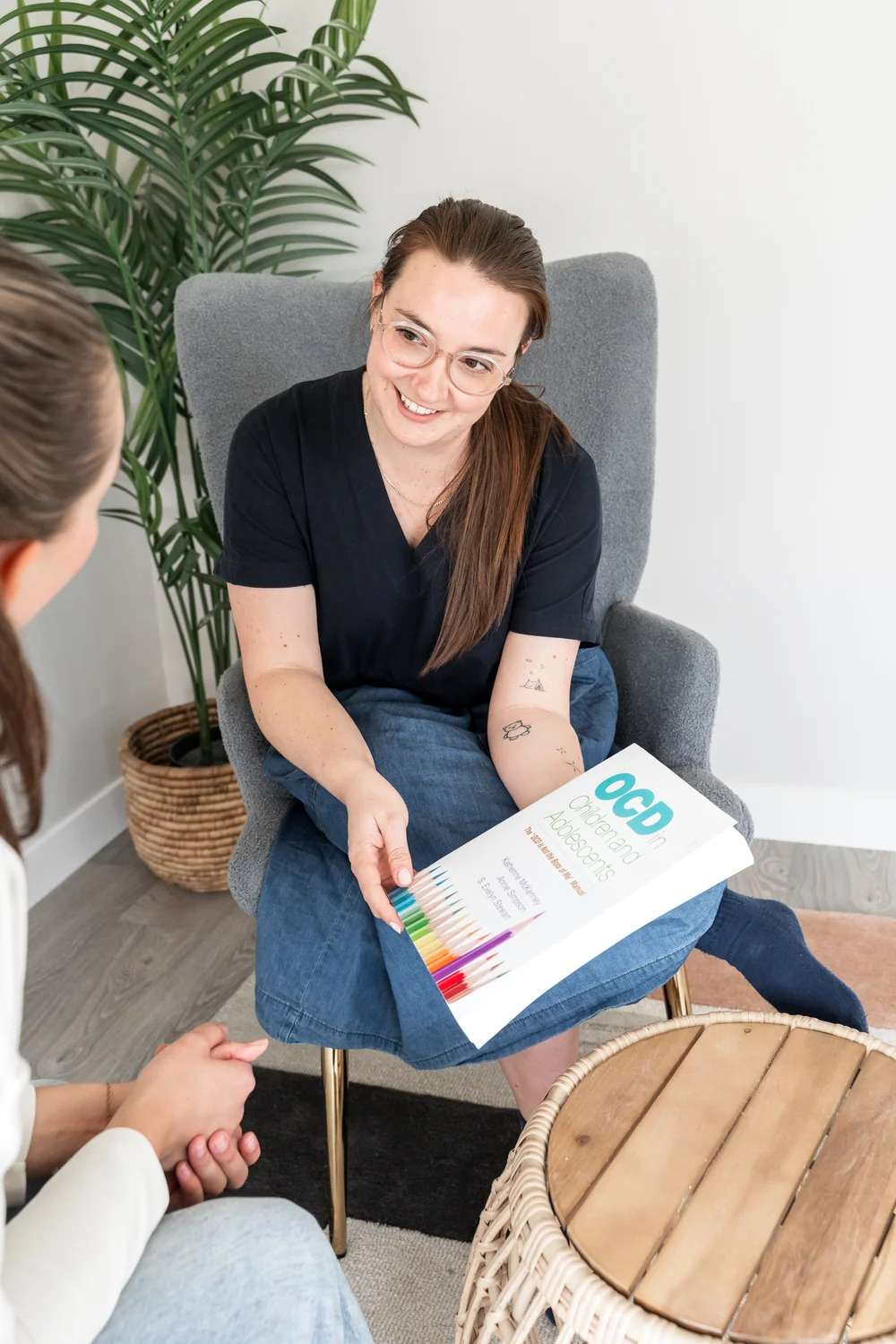 Child receiving OCD counselling in Calgary with a psychologist at Creative Sky Psychology using evidence-based Cognitive Behavioural Therapy (CBT) and Exposure and Response Prevention (ERP) for obsessive-compulsive disorder.