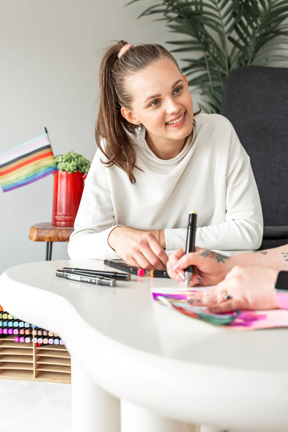 Child receiving social anxiety therapy at Creative Sky Psychology in Calgary, building confidence, connection, and coping skills for social situations.